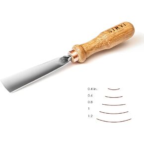 Stryi Wood Carving Gouge 1.2 Inch Blade #5 - Slight Bent Radial Profile, Half-Round Chisel, Woodworking Hand Gouge, Carbon Steel Blade, Wood carving Tools For Hard and Soft Woods G530