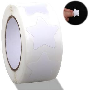 500 Pcs 1 Inch Self-Adhesive White Star Stickers - Reward Behavior Chart Labels - Waterproof Removable Star Shape Stickers