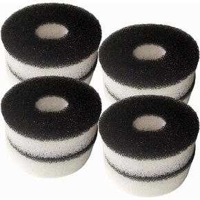 8 Pcs Round Foam Filter Pads 8 Pcs Carbon Rings for Aquarium Bio Sponge Replacement Service Kit