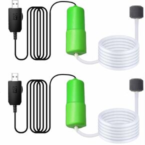 Mini Aquarium Air Pump,USB air Pump for 5 Gallon Aquarium Decorations Adjustable Fish Tank Aerator Includes Aquarium Oxygen Tube + Air Stones, USB Power Bank Aquarium air Pump
