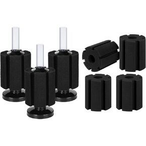 AQUANEAT Aquarium Bio Sponge Filter up to 50Gal 3pcs Bundle with 4pcs Sponge Filter Replacement