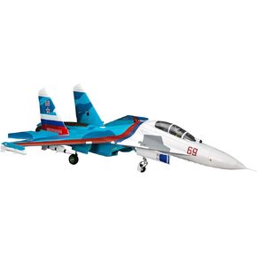 E-flite RC Airplane SU-30 TWIN 70MM EDF BNF BASIC (جهاز الإرسال والبطارية والشاحن غير مدرج) مع AS3X و SAFE SELECT ، 1100 مم ، EFL01050