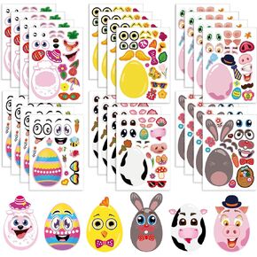 100pcs ملصقات عيد الفصح ، ملصقات فردية بيض عيد الفصح للأطفال المراهقين البالغين ، ملصقات فينيل جمالية لطيفة للبطاقات مغلفات زجاجة مياه الكمبيوتر المحمول
