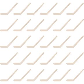 Framendino, 30 Pack Unfinished Wood Hockey Stick for DIY Project Painting Drawing Home Party Decoration Crafts