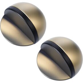2 Pcs Self Adhesive Door Stoppers Gold Half Dome Floor Gate Block Floor Mount Door Stopper Drill Free Mounted Stoppers for Wall Living Room, Bedroom, Bathroom, Office