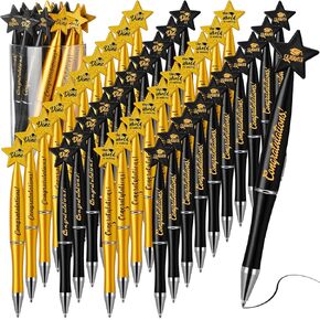 100 PCS التخرج من أقلام أحلام نقاط الحبر من 2025 Gard Gifts أقلام التخرج بأقلام مع 4 نمط للطلاب يفضلات الحفلات (الذهب ، الأسود)