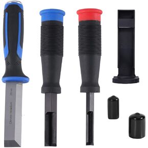 Wood Chisel Set, 0.31/0.47 Inch Corner Chisels & 0.98 Inch Flat Chisel with 3pcs Protective Covers Square Mortise Chisel with Anti-Skid Handle Woodworking Tools for Door Installation Framing