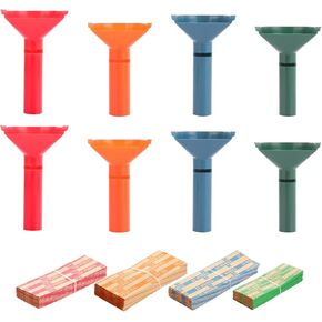 Acrux7 200 PCS Coin Wrappers with 8 PCS Coin Serter Tubes و Coins Rolls Wrappers وعدادات معدنية على شكل ألوان يسهل تحميلها