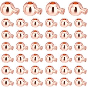 UniCraftale حوالي 60pcs حبات تجعيد الذهب الذهب حبات سدادة مع دبوس المعادن الفواصل الفاصل السائبة من النحاس النحاس الجولة حبات نهاية الجعة لمجوهرات صنع إكسسوارات ثقب 0.9 ملم