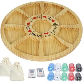 20 بوصة Michigan Rummy Game Deluxe مجموعة مثالية من لعبة Royal Game of Hearts Rummy Poker Wooden Tripoley Board Game Betting Bluffing Game Classical Family Card للبالغين 200 رقائق ...