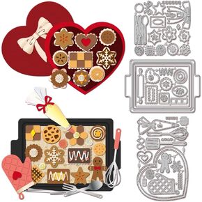 Globleland Love Cookie Making Dice Diays for DIY Scrapbooking Metal Sesserts Baking Cut Dies Cookie Box Cuts Die Cuts for Card Making Photo Photo Album Decor