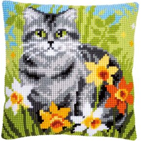 Vervaco Counted Cross Stitch BETWEE, Cat Between Flowers