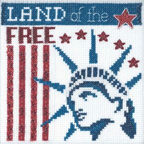 Land of The Free Beaded Counted Cross Stitch Kit Mill Hill 2019 Patriotic Quartet Collection MH171912