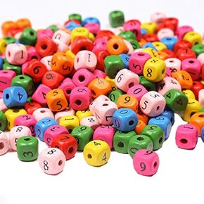 200pcs 10mm ألوان زهر متعددة الحبات خشب الخرز الخرزات فضفاض