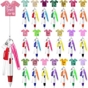 Sasylvia 80 PCS شارة شارة بكرة الإكسسوارات شارة التمريض مع Mini Highlighter Pen Marker Clip Ball Penchain Clip for Doctor Medical Assistant CNA Week Enderciation Higiation