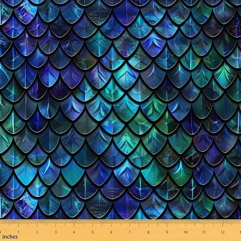 Erosebridal Dragon Fabric by The Yard,Dragon Scales Upholstery Fabric,Fantasy Dragon Squama Decorative Fabric,Western Dragon Scales Indoor Outdoor Fabric for Women Men Adults,1 Yard in Saudi Arabia