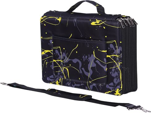 Shulaner 500 Slots Colored Pencil Case Organizer with Zipper Large Capacity Flower Pen Holder Bag for Painter or Artist (Blue Leaves, Small Slots) in Saudi Arabia