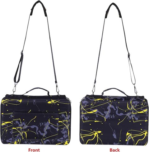 Shulaner 500 Slots Colored Pencil Case Organizer with Zipper Large Capacity Flower Pen Holder Bag for Painter or Artist (Blue Leaves, Small Slots) in Saudi Arabia