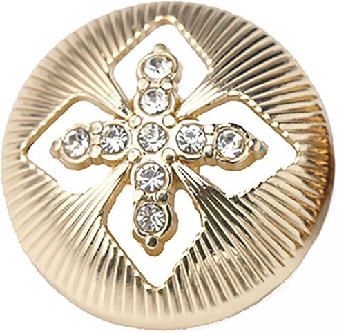 5 Pieces Elegant Cross Design Metal Buttons with Sparkling Faux Diamonds Buttons Fashionable Chic Style Buttons for Clothes Sewing Crafts Decoration in Saudi Arabia