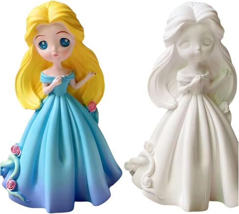 Princess Silicone Mold, Sweety Girl Candle Mold for Soap Soy Wax DIY Handcraft,Long Hair Girl Resin Mold for Bridesmaid Gift Wedding Party Home Dinner Festive Days Car Decoration (A) in Saudi Arabia