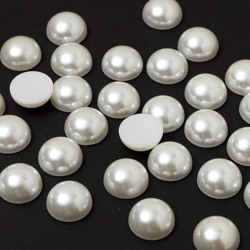 100-Pcs 16mm cabochon فو فو جولة جولة بيرل بيدز ، SP-2396 (قبالة أبيض) in Kuwait