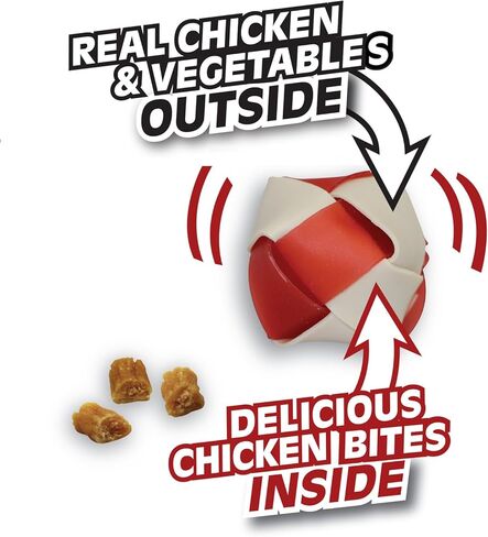 DreamBone RattleBall Small Chews 14 Count, Rawhide-Free Chews for Dogs, with Real Chicken Treats Inside (Pack of 4) in Saudi Arabia
