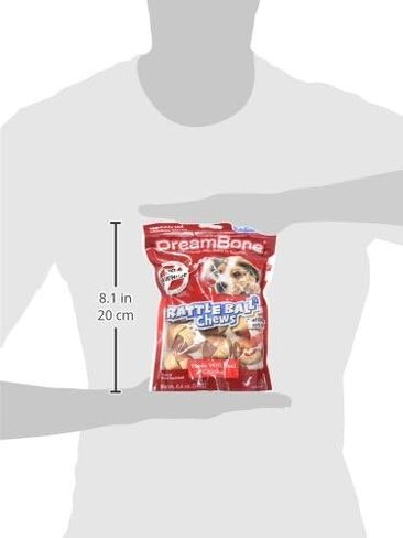 DreamBone RattleBall Small Chews 14 Count, Rawhide-Free Chews for Dogs, with Real Chicken Treats Inside (Pack of 4) in Saudi Arabia