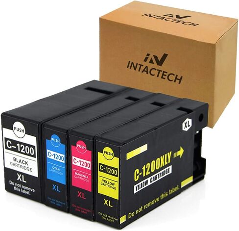 PGI-1200XL خراطيش حبر متوافقة مع Canon MB2320 MB2720 MB2700 PGI-1200 XL 1200 صبغة لـ MAXIFY MB2720 MB2320 MB2020 MB2120 PRINTER (1 Black ، 1 Cyan ، 1 Magenta ، أصفر ، 4-PACK) in Kuwait