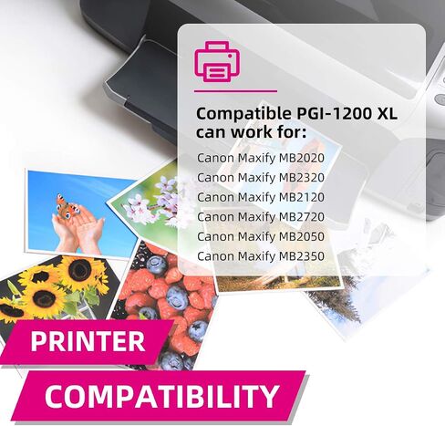 PGI-1200XL خراطيش حبر متوافقة مع Canon MB2320 MB2720 MB2700 PGI-1200 XL 1200 صبغة لـ MAXIFY MB2720 MB2320 MB2020 MB2120 PRINTER (1 Black ، 1 Cyan ، 1 Magenta ، أصفر ، 4-PACK) in Kuwait