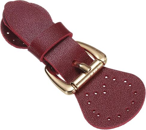 uxcell Leather Magnetic Snap Buckle Lock, Sew on Toggle Closure Fasteners Buttons for DIY Craft Sewing, Wine Red in Saudi Arabia