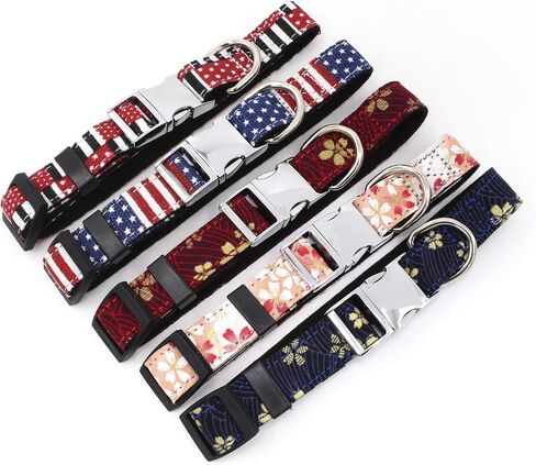 Serijoars Easter Day Dog Collar, Cotton Designer Dogs Collar Cute Flower Dog Collars for Girl Female Puppy Collar for Small Medium Large Dog Gift (XS, Blue Flag) in Saudi Arabia