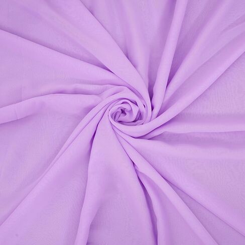 Chiffon Fabric – Soft, Lightweight & Versatile by The Yard 44" Width - (2 Yard, Lavender) in Saudi Arabia