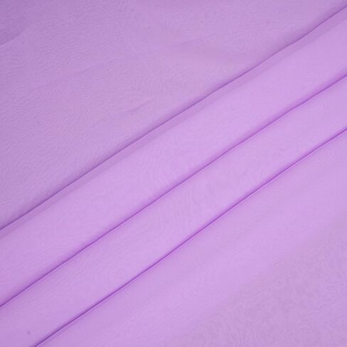 Chiffon Fabric – Soft, Lightweight & Versatile by The Yard 44" Width - (2 Yard, Lavender) in Saudi Arabia