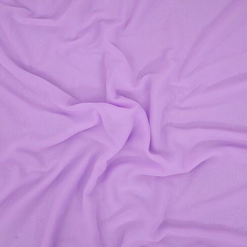 Chiffon Fabric – Soft, Lightweight & Versatile by The Yard 44" Width - (2 Yard, Lavender) in Saudi Arabia