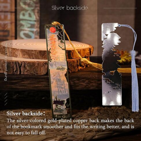 JA&MIU 2PCS Metal Bookmark with Tassel, Oil Painting Sunflower & Starry Night Theme Bookmark, Exquisite Art Bookmarks, Suitable for Writers Book Fans Teenagers Men Women Art Bookmarks, Holiday Present in Kuwait