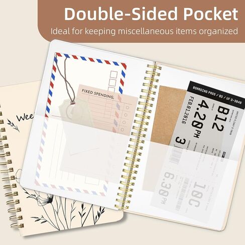 Weekly Planner Undated - 52 Weeks To Do List Notebook A5 for Work: Weekly Task, Habit Tracker Journal, Goal Setting, Agenda Sprial Bound Organizer Book Women Cute Stylish Design, Floral in Saudi Arabia