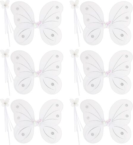 كيلوفلي 6 مجموعات Angel Butterfly Wings Fairy Wands Princess Dress Up Assume in Saudi Arabia