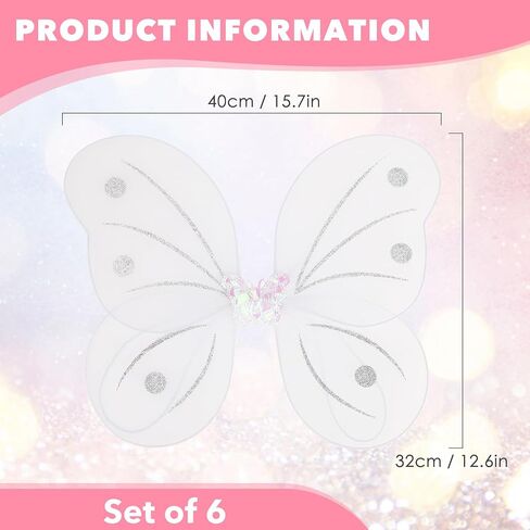 كيلوفلي 6 مجموعات Angel Butterfly Wings Fairy Wands Princess Dress Up Assume in Saudi Arabia