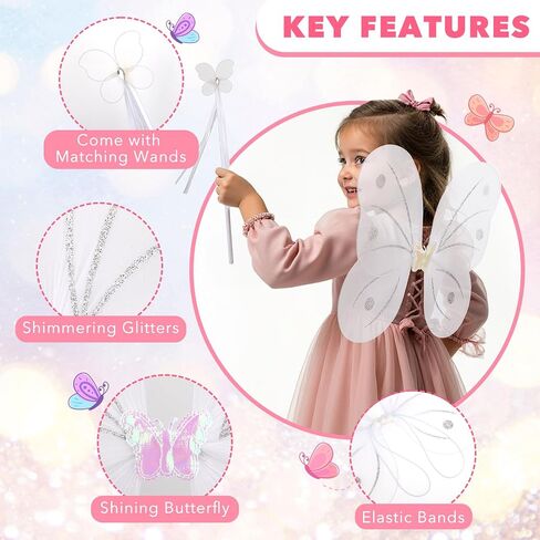 كيلوفلي 6 مجموعات Angel Butterfly Wings Fairy Wands Princess Dress Up Assume in Saudi Arabia