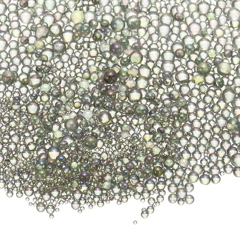 Iridescent Glass Tiny Bubble Beads, 0.4-3mm 10g No Hole Micro Mini Round Champagne Water Droplets Beads - Applications: for Resin Filler, Nail Art, Dollhouse Bath Tub in Saudi Arabia
