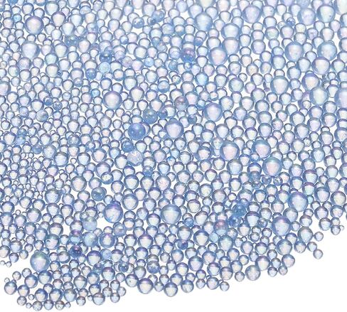 Iridescent Glass Tiny Bubble Beads, 0.4-3mm 10g No Hole Micro Mini Round Champagne Water Droplets Beads - Applications: for Resin Filler, Nail Art, Dollhouse Bath Tub in Saudi Arabia