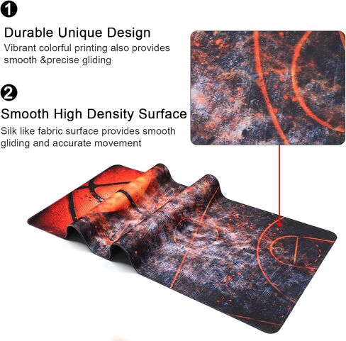 Meffort Inc Extra Large Extended Gaming Desk Mat Non-Slip Rubber Pads Stitched Edges Mouse Pad 35.4 x 15.7 inch - Thunderstorm Design in Kuwait