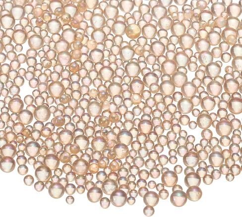 Iridescent Glass Tiny Bubble Beads, 0.4-3mm 10g No Hole Micro Mini Round Champagne Water Droplets Beads - Applications: for Resin Filler, Nail Art, Dollhouse Bath Tub in Saudi Arabia