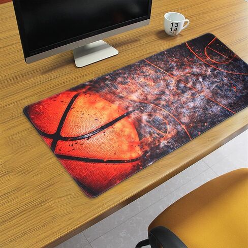 Meffort Inc Extra Large Extended Gaming Desk Mat Non-Slip Rubber Pads Stitched Edges Mouse Pad 35.4 x 15.7 inch - Thunderstorm Design in Kuwait