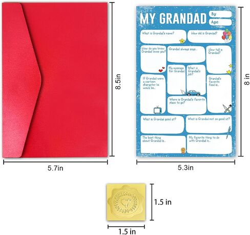 DIY Father’s Day Card for Grandad, Grandpa Fill in the Blank Thank You Card from Grandson Granddaughter, Fill Out Your Situation about Your Grandpa in the Cards in Saudi Arabia