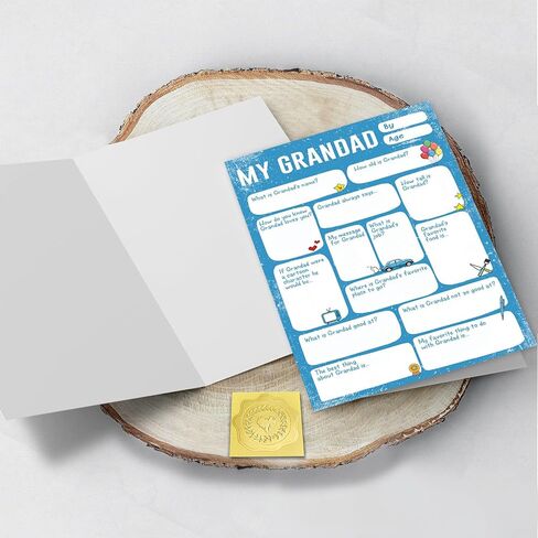 DIY Father’s Day Card for Grandad, Grandpa Fill in the Blank Thank You Card from Grandson Granddaughter, Fill Out Your Situation about Your Grandpa in the Cards in Saudi Arabia