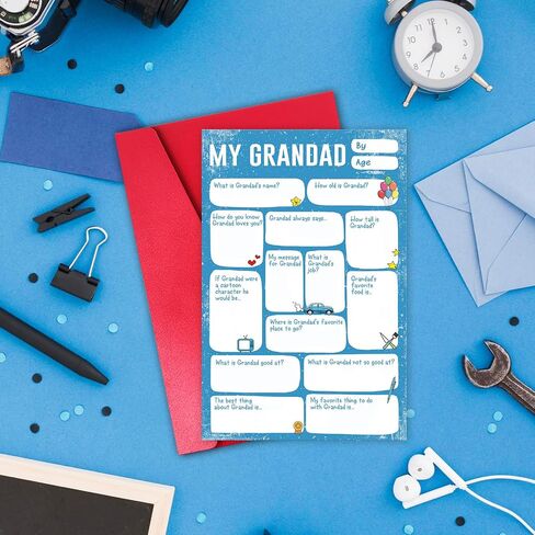 DIY Father’s Day Card for Grandad, Grandpa Fill in the Blank Thank You Card from Grandson Granddaughter, Fill Out Your Situation about Your Grandpa in the Cards in Saudi Arabia