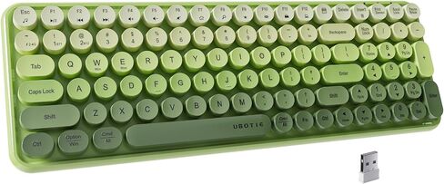 UBOTIE Colorful Bluetooth 100Keys Keyboards, Wireless Compact Rainbow Gradual Colors Retro Typewriter Flexible Keyboard for Tablet, Cellphones, PC(Purple Gradient) in Kuwait