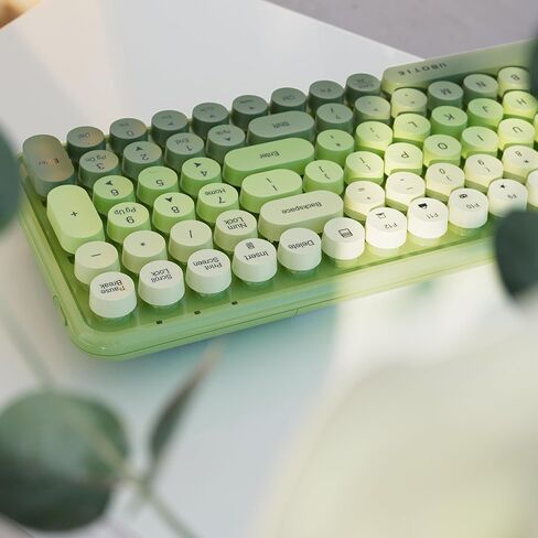 UBOTIE Colorful Bluetooth 100Keys Keyboards, Wireless Compact Rainbow Gradual Colors Retro Typewriter Flexible Keyboard for Tablet, Cellphones, PC(Purple Gradient) in Kuwait