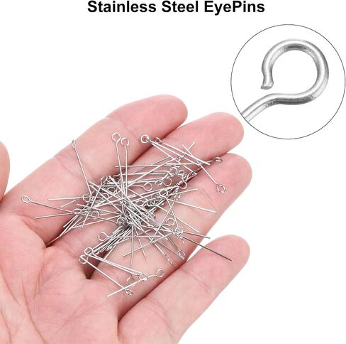 MECCANIXITY 50pcs Stainless Steel Eye Pins 0.6mm/24 Gauge 25mm Earring Flat Headpins for Jewelry Making Supplies Jewelry Findings, DIY Craft, Necklace, Silver in Saudi Arabia